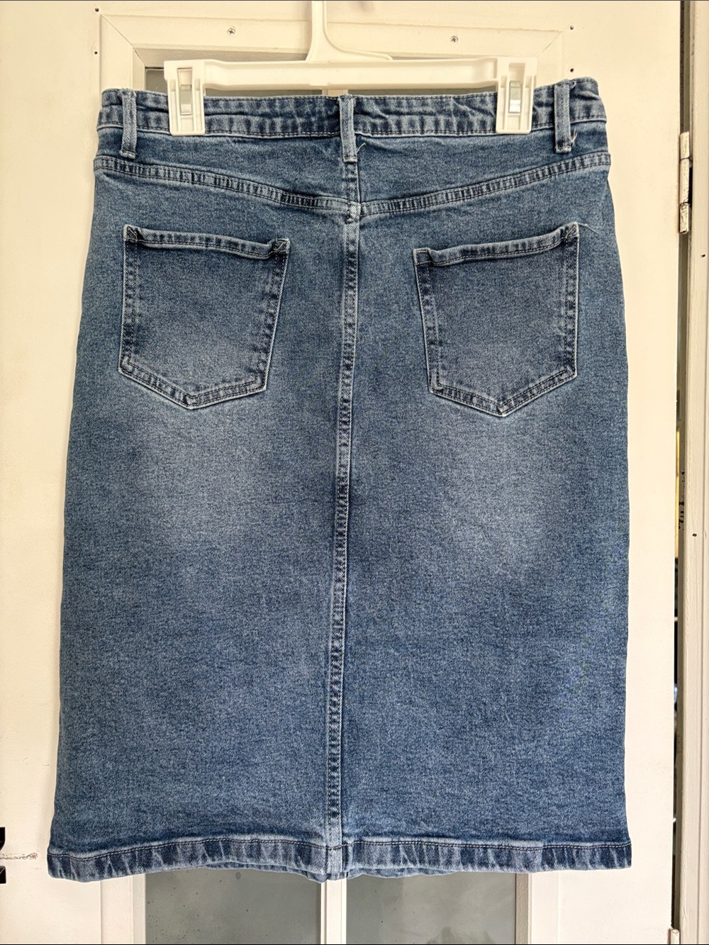 Classic Denim Skirt in Medium Wash “Robyn” by The Main Street Exchange - Picture 4 of 4
